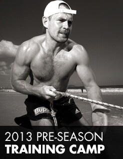 Luke Hodge sweats it out on day two of pre-season camp.
